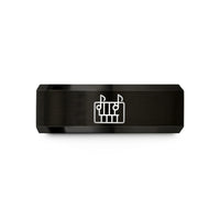 unique couple presents – black & gold tungsten music notes wedding band