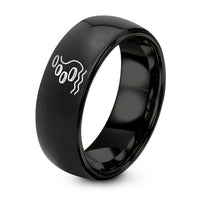 Christmas Gifts for Couple – black tungsten stream crossing ring