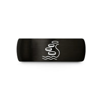 romantic presents for partners – black tungsten stream crossing wedding band