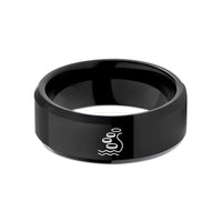 tungsten wedding rings – black tungsten stream crossing wedding band