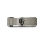 personalized couple ring presents – black & gray tungsten battery charger wedding band