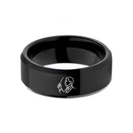 personalized couple present ideas – black tungsten conductor baton wedding band