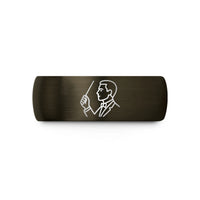 matching rings for partners – gunmetal & black tungsten conductor baton wedding band