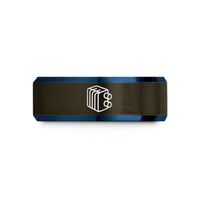 romantic presents for partners – gunmetal & blue tungsten fuel cell stack wedding band