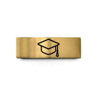 couples matching ring sets – gold tungsten graduation cap wedding band