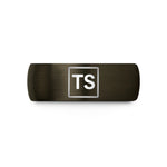 unique wedding bands couples – gunmetal & black tungsten typescript wedding band