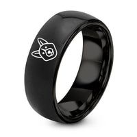 Christmas Gifts for Dad – black tungsten corgi ring