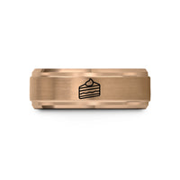 unique presents for dad – rose gold tungsten tiramisu slice wedding band