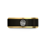 holiday presents for ladies – black & gold tungsten basket flowers wedding band