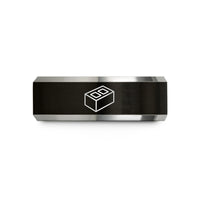unique presents for grandma – black & grey tungsten cinder block wedding band