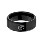 best presents for seniors – black tungsten cinder block wedding band