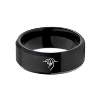 thoughtful presents for her – black tungsten crimp hold wedding band