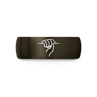 unique presents for elderly – gunmetal & black tungsten crimp hold wedding band