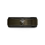 unique presents for elderly – gunmetal & black tungsten crimp hold wedding band