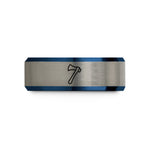 best presents for grandmothers – black & blue & gray tungsten double bit axe wedding band