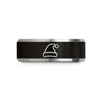 personalized friend present ideas – black & silver tungsten elf hat wedding band
