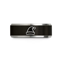 personalized friend present ideas – black & silver tungsten elf hat wedding band