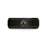 personalized presents for friends – black & rose gold tungsten paint palette wedding band