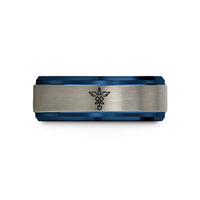 creative present for friends – black & blue & gray tungsten samael wedding band