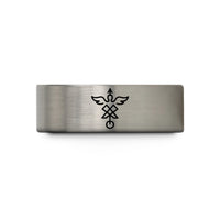 creative present for friends – black & blue & grey tungsten samael wedding band