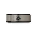 best presents for her – black & silver tungsten 10 pointed star wedding band