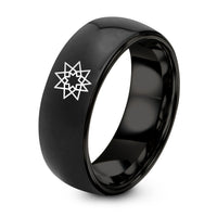 Christmas Gifts for Friends Women – black tungsten 10 pointed star ring