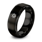 black tungsten 10 pointed star ring