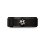 unique presents for her – black tungsten 10 pointed star wedding band