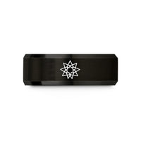 unique presents for her – black tungsten 10 pointed star wedding band