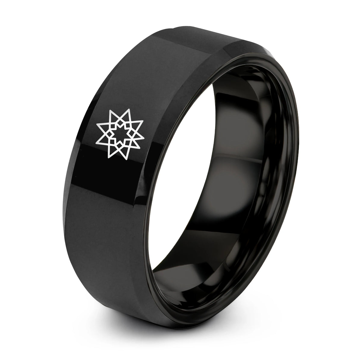 Christmas Gifts for Friends Women – black tungsten 10 pointed star ring