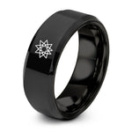 Christmas Gifts for Friends Women – black tungsten 10 pointed star ring
