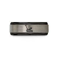 holiday presents for her – black & grey tungsten floor jack wedding band