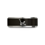 best presents for her – black & gray tungsten floor jack wedding band