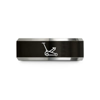 best presents for her – black & gray tungsten floor jack wedding band