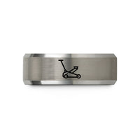 holiday presents for her – black & silver tungsten floor jack wedding band