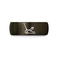 personalized presents for friends – gunmetal & black tungsten floor jack wedding band