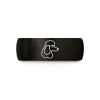best presents for her – black & rose gold tungsten poodle wedding band