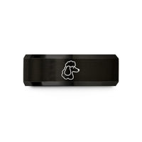 best presents for her – black & rose gold tungsten poodle wedding band