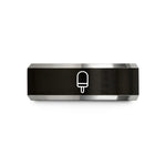 presents for female friends – black & silver tungsten popsicle wedding band