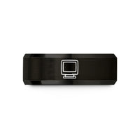 personalized jewelry for her – black tungsten crt monitor wedding band