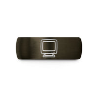 best presents for wife – gunmetal & black tungsten crt monitor wedding band