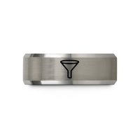 best presents for women – black & silver tungsten funnel wedding band