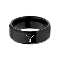 top Christmas presents women – black tungsten funnel wedding band