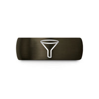 holiday presents for women – gunmetal & black tungsten funnel wedding band
