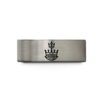 stylish rings for women – gray tungsten sea crown trident wedding band