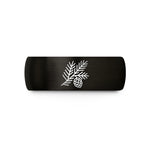 tungsten rings for women – black tungsten spruce twig cone wedding band