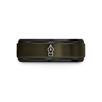 personalized presents for wife – gunmetal & black tungsten fountain pen nib wedding band