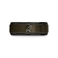 special token for wife – gunmetal & black tungsten kestrel wedding band