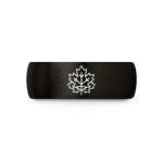 special presents for her – black & rose gold tungsten maple leaf cluster wedding band