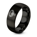 Christmas Gifts for Her Wife – black tungsten spiked collar padlock ring